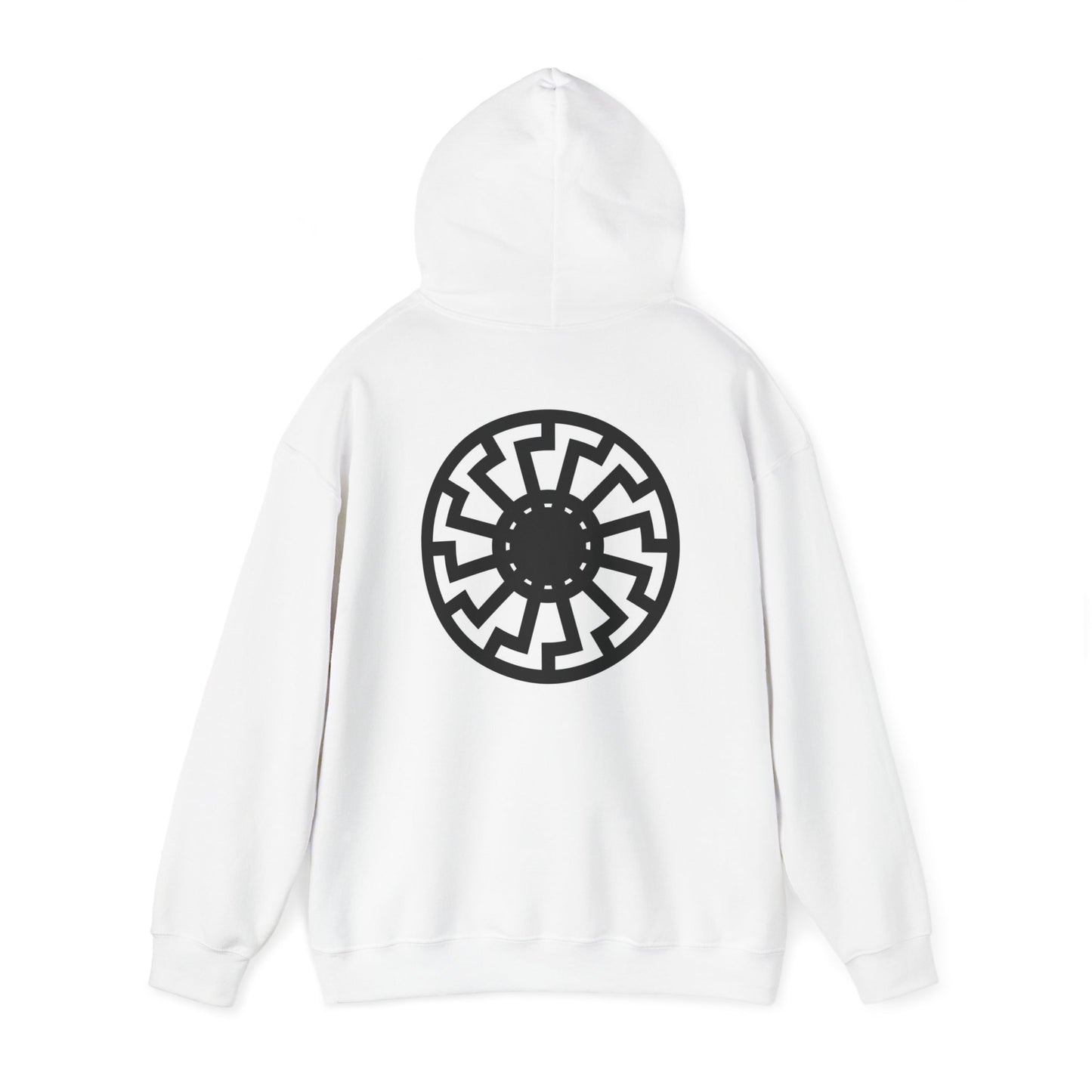 Black Sun Symbol Mens Hooded Sweatshirt