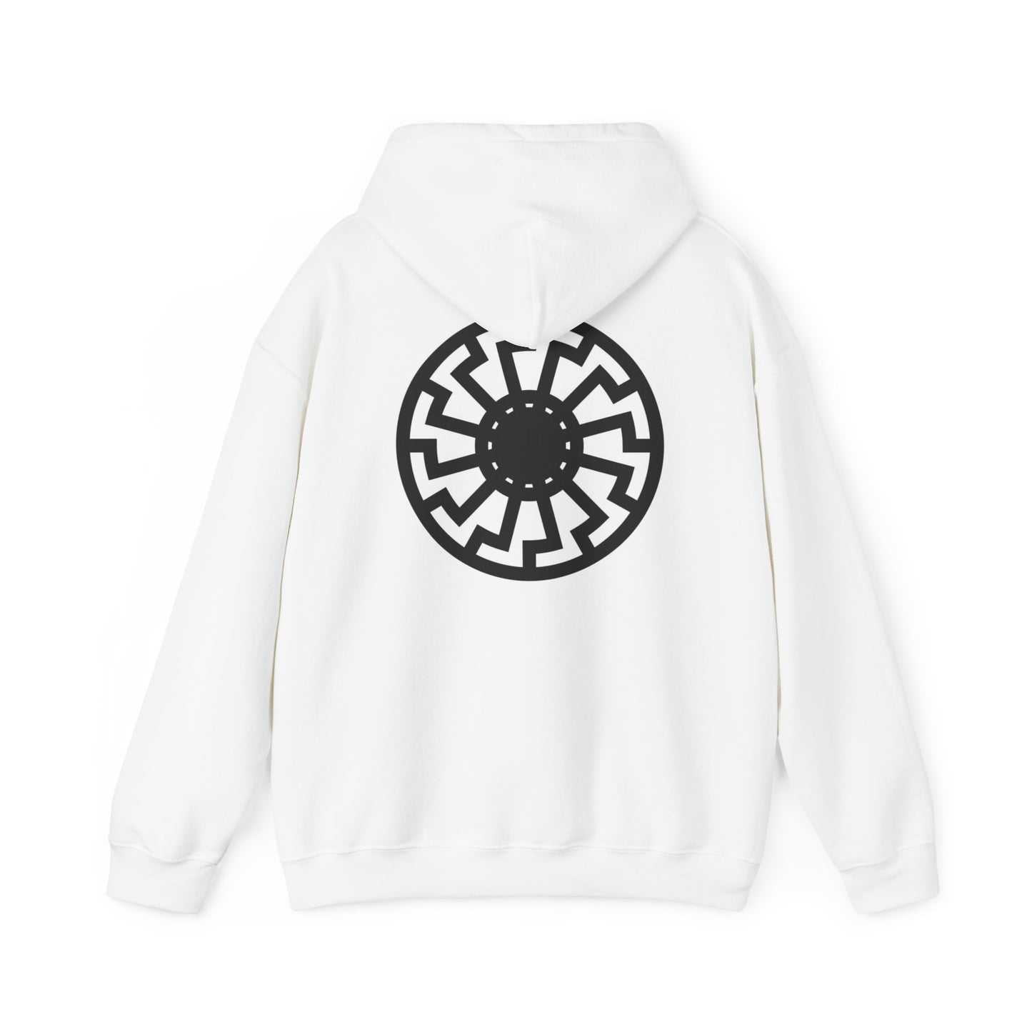 Black Sun Symbol Mens Hooded Sweatshirt